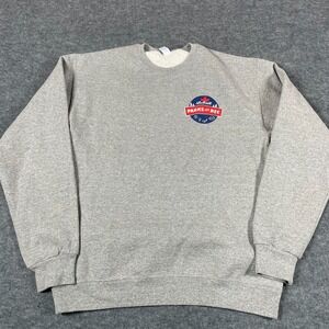 Jerzees Sweatshirt‎ Mens Medium M Gray Crewneck Pullover Labatt Parks and Rec